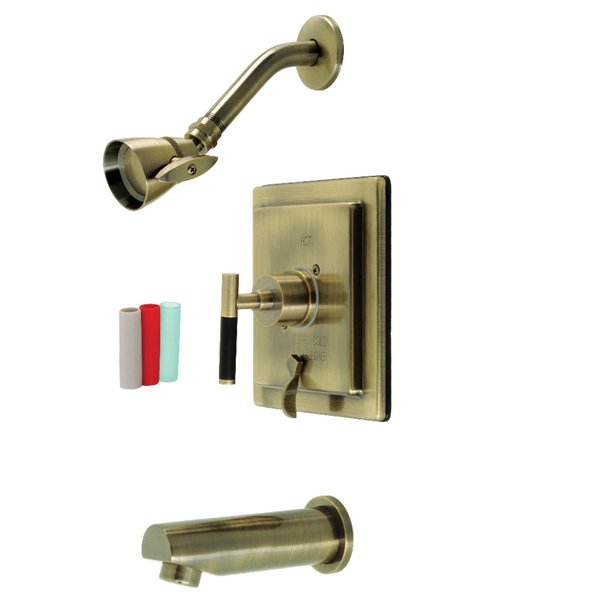 Kingston Brass Single-Handle Tub and Shower Faucet, Antique Brass KB86530CKL